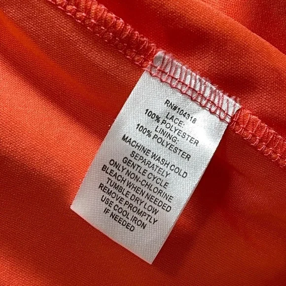 Allison Brittney Lace Pink/Peach Knee Length Geometric Design Dress Size Large - Picture 11 of 12